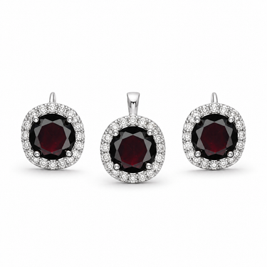 Set argint cu Zirconiu negru – JSIS2212