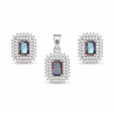 Set argint cu Topaz Mistic – JSIS2246