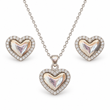 Set din argint cu zirconiu – Inimi – JSIS2276