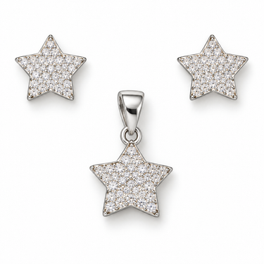 Set din argint cu zirconiu – Steluțe – JSIS2280