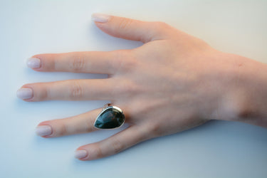 Inel argint cu Moss Agate