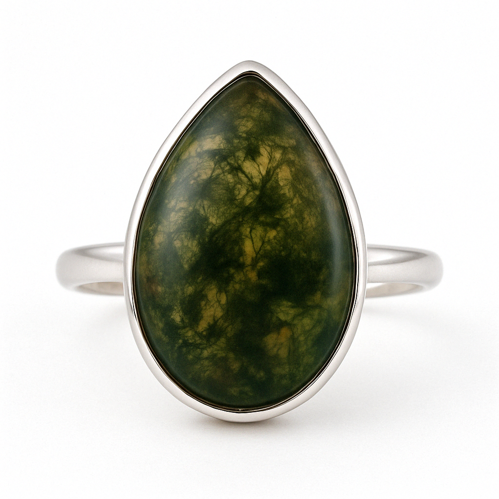 Inel argint cu Moss Agate