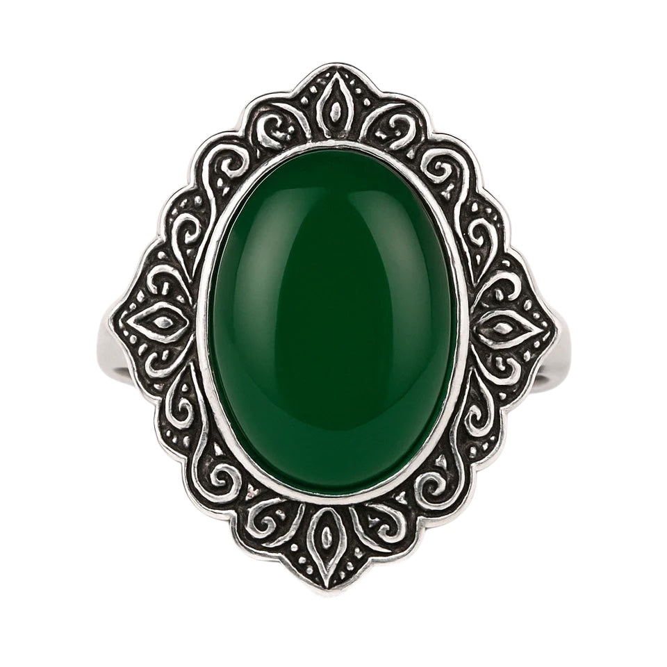 Inel argint cu Cuarț Verde