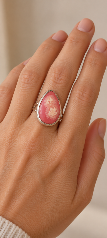 Inel argint cu Rhodochrosite — JSII2425 — MODEL