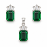 Set argint cu Zirconiu Verde JSIS2255