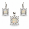 Set din argint cu opal și zirconiu JSIS2273 – cercei și pandantiv