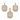 Set din argint cu zirconiu – contur dublu, ton auriu – JSIS2282