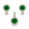 Set argint cu Zirconiu Verde JSIS2292