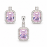 Set argint cu Zirconiu roz JSIS2293