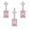 Set argint cu Zirconiu roz JSIS2295