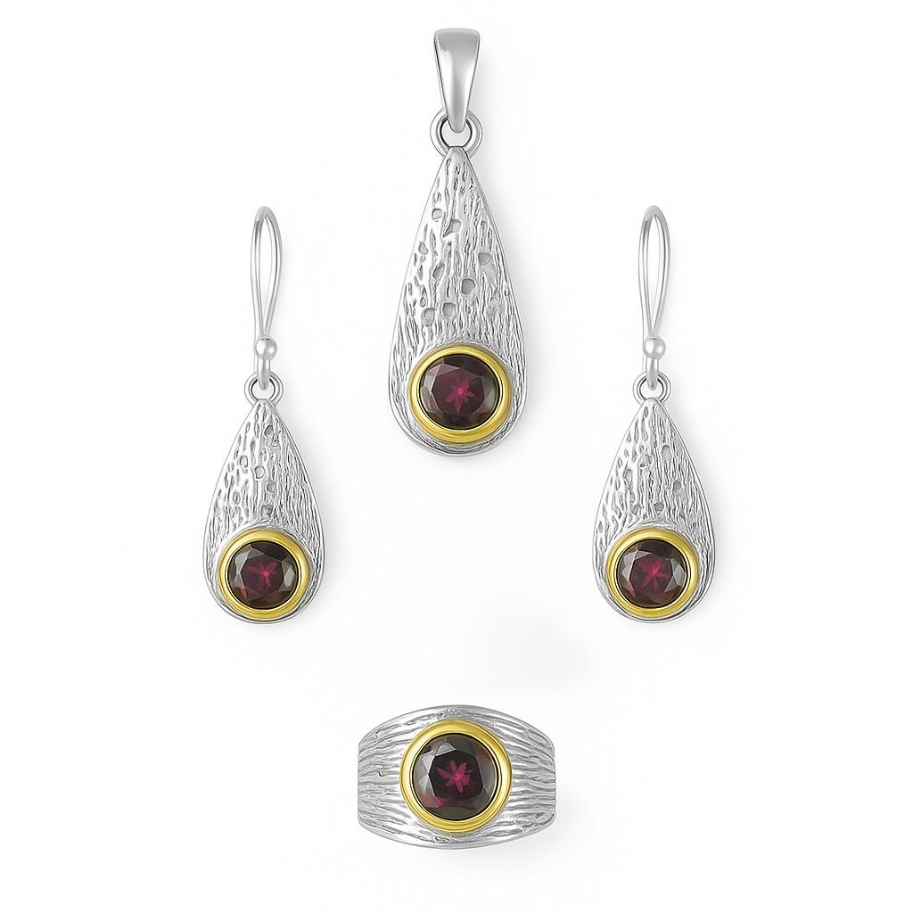 Set argint cu Topaz Mistic