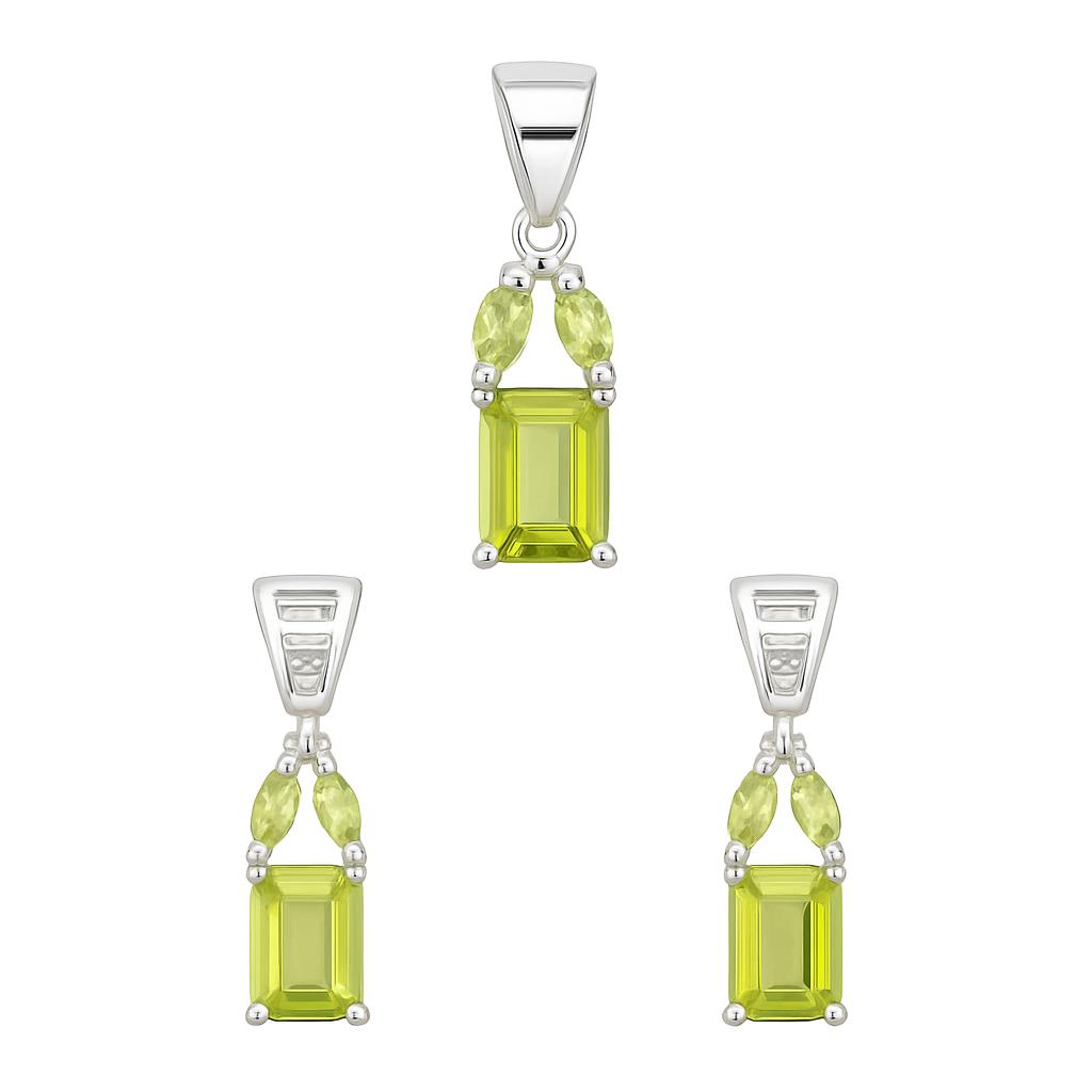 Set argint cu Peridot