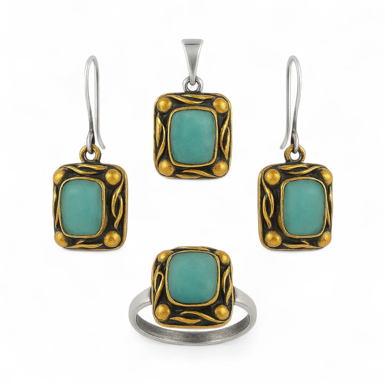 Set argint cu Calcedonia