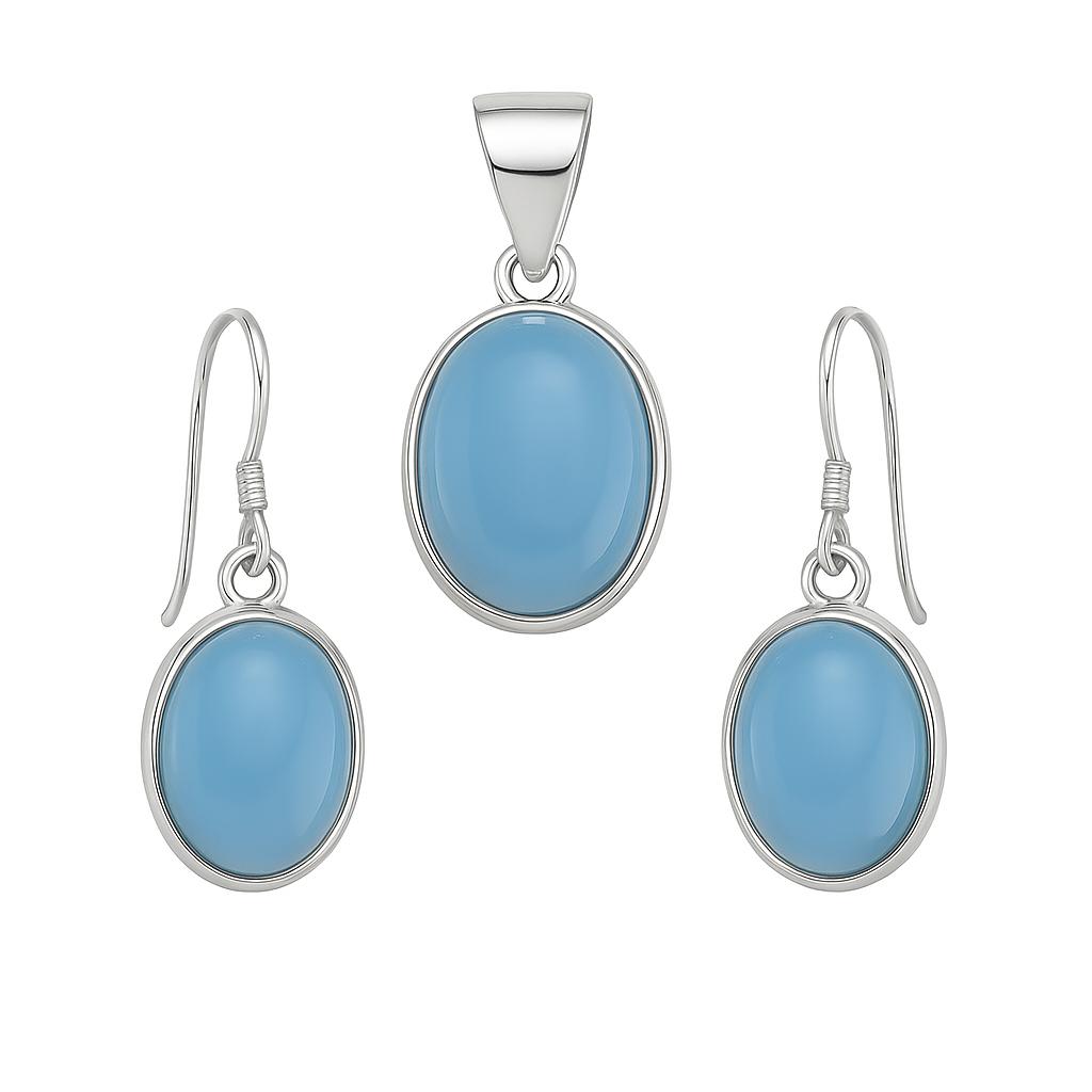 Set argint cu Calcedonia