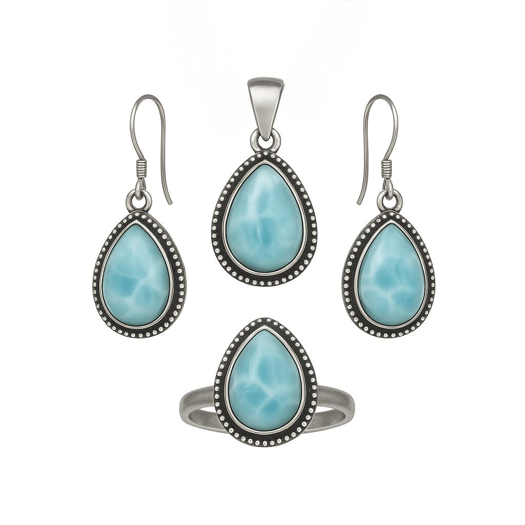 Set argint cu Larimar
