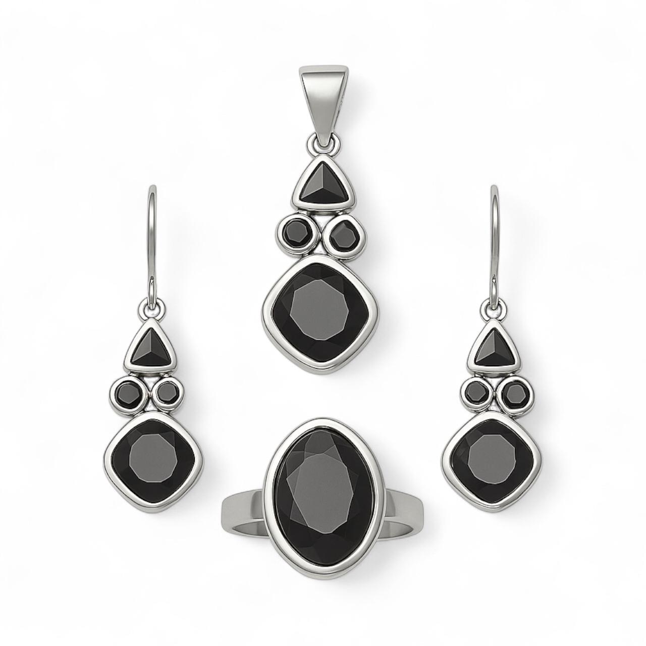 Set argint cu Onix