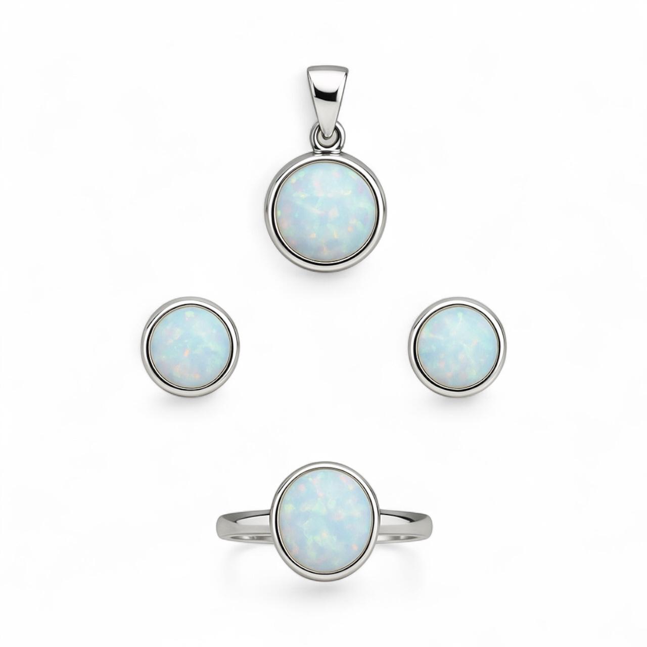Set argint cu Opal